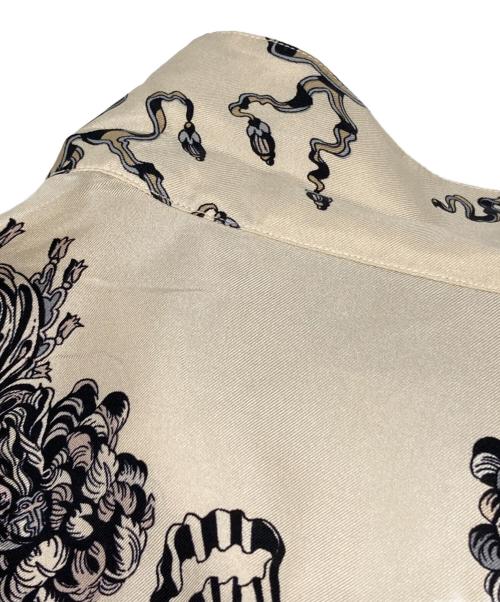 GUCCI（グッチ）GUCCI (グッチ) シルクツイルボーリングシャツ ベージュ×ブラック サイズ:48の古着・服飾アイテム