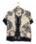 GUCCI（グッチ）の古着「シルクツイルボーリングシャツ」｜ベージュ×ブラック