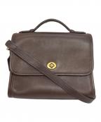COACHコーチ）の古着「ターンロック 2WAYレザーバッグ」｜ブラウン