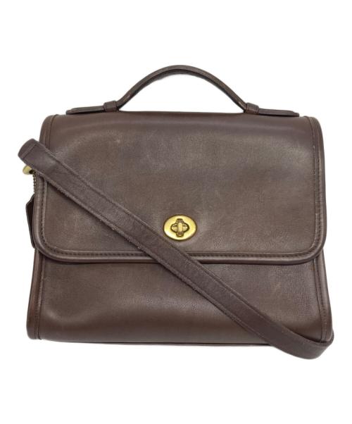 COACH（コーチ）COACH (コーチ) ターンロック 2WAYレザーバッグ ブラウン サイズ:下記参照の古着・服飾アイテム