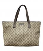GUCCIグッチ）の古着「GGスプリーム トートバッグ」｜ベージュ