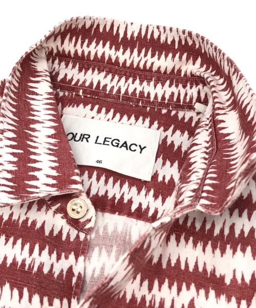 OUR LEGACY（アワーレガシー）OUR LEGACY (アワーレガシー) リネン混S/Sシャツ レッド×ホワイト サイズ:46の古着・服飾アイテム