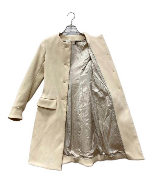 MARNI（マルニ）MARNI (マルニ) ノーカラーコート ホワイト サイズ:36の古着・服飾アイテム