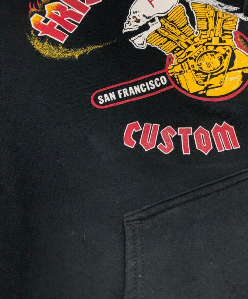 FRISCO CHOPPERS（フリスコチョッパーズ）FRISCO CHOPPERS (フリスコチョッパーズ) フレイムロゴプルオーバーパーカー ブラック サイズ:Sの古着・服飾アイテム