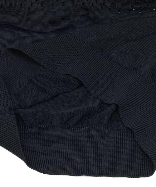 Salvatore Ferragamo（サルヴァトーレ フェラガモ）Salvatore Ferragamo (サルヴァトーレ フェラガモ) メッシュスキッパーニット ブラック サイズ:Sの古着・服飾アイテム