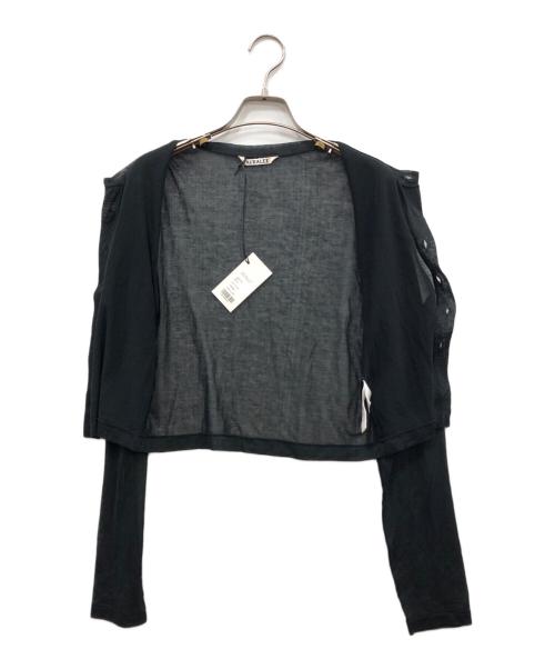 AURALEE（オーラリー）AURALEE (オーラリー) HARD TWIST COTTON GAUZE CARDIGAN ブラック サイズ:1の古着・服飾アイテム