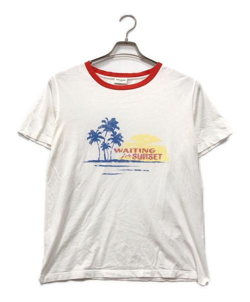 Saint Laurent Paris（サンローランパリ）Saint Laurent Paris (サンローランパリ) サンセットプリントTシャツ ホワイト サイズ:Sの古着・服飾アイテム