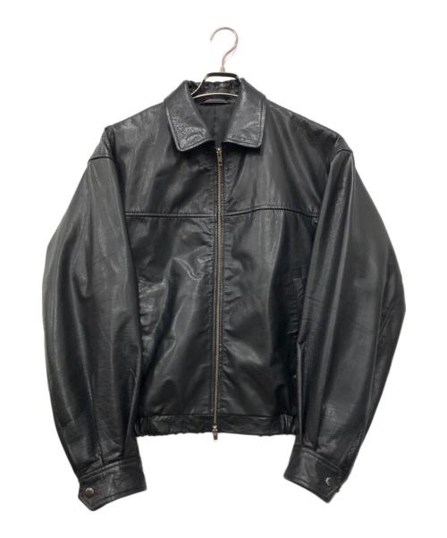 JOURNAL STANDARD（ジャーナルスタンダード）JOURNAL STANDARD (ジャーナルスタンダード) バッファロー レザー ウォッシュ ジップ ブルゾン ブラック サイズ:Mの古着・服飾アイテム