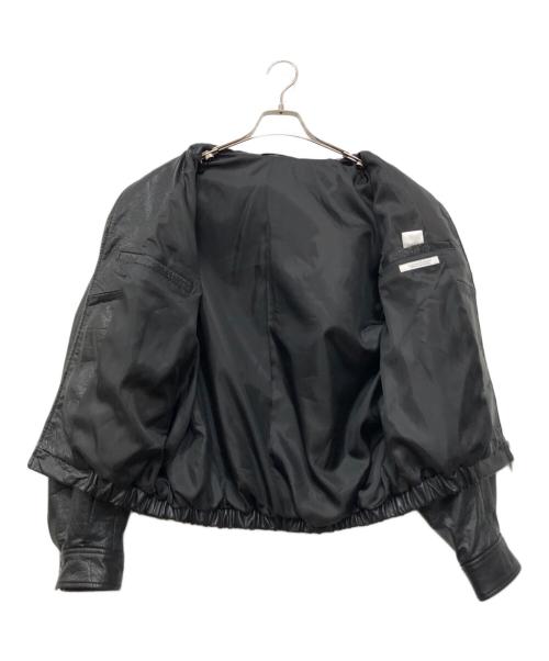 JOURNAL STANDARD（ジャーナルスタンダード）JOURNAL STANDARD (ジャーナルスタンダード) バッファロー レザー ウォッシュ ジップ ブルゾン ブラック サイズ:Mの古着・服飾アイテム