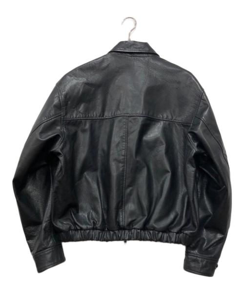 JOURNAL STANDARD（ジャーナルスタンダード）JOURNAL STANDARD (ジャーナルスタンダード) バッファロー レザー ウォッシュ ジップ ブルゾン ブラック サイズ:Mの古着・服飾アイテム