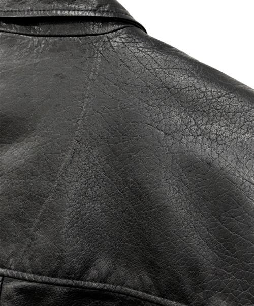 JOURNAL STANDARD（ジャーナルスタンダード）JOURNAL STANDARD (ジャーナルスタンダード) バッファロー レザー ウォッシュ ジップ ブルゾン ブラック サイズ:Mの古着・服飾アイテム