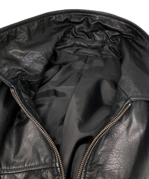 JOURNAL STANDARD（ジャーナルスタンダード）JOURNAL STANDARD (ジャーナルスタンダード) バッファロー レザー ウォッシュ ジップ ブルゾン ブラック サイズ:Mの古着・服飾アイテム