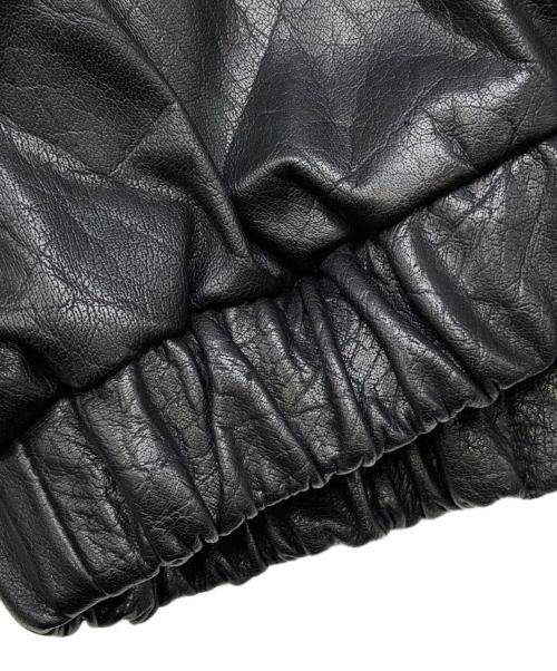 JOURNAL STANDARD（ジャーナルスタンダード）JOURNAL STANDARD (ジャーナルスタンダード) バッファロー レザー ウォッシュ ジップ ブルゾン ブラック サイズ:Mの古着・服飾アイテム