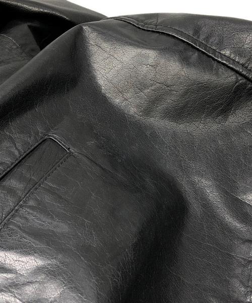 JOURNAL STANDARD（ジャーナルスタンダード）JOURNAL STANDARD (ジャーナルスタンダード) バッファロー レザー ウォッシュ ジップ ブルゾン ブラック サイズ:Mの古着・服飾アイテム