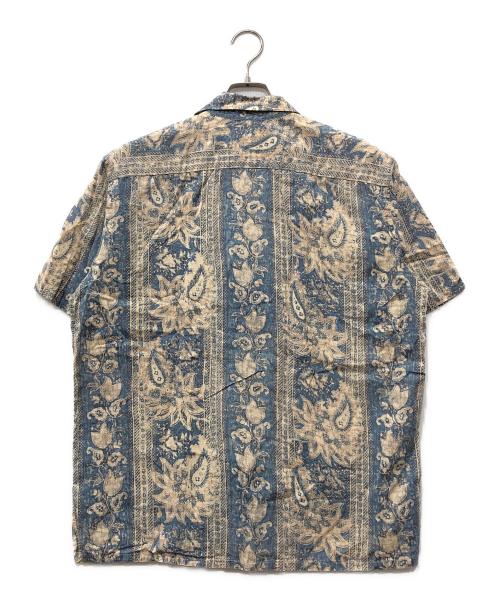 POLO RALPH LAUREN（ポロ・ラルフローレン）POLO RALPH LAUREN (ポロ・ラルフローレン) ANDY CAMP オープンカラーシャツ ブルー×ベージュ サイズ:Mの古着・服飾アイテム