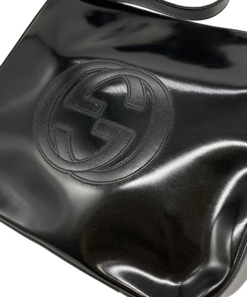 GUCCI（グッチ）GUCCI (グッチ) インターロッキングG パテントワンショルダーバッグ ブラック サイズ:下記参照の古着・服飾アイテム