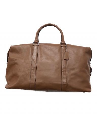 中古・古着通販】COACH (コーチ) レザーボストンバッグ ブラウン