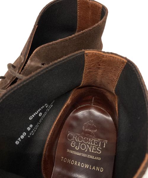 Crockett & Jones（クロケット＆ジョーンズ）Crockett & Jones (クロケット＆ジョーンズ) TOMORROW LAND (トゥモローランド) CHUKKA スウェードチャッカブーツ ブラウン サイズ:6の古着・服飾アイテム