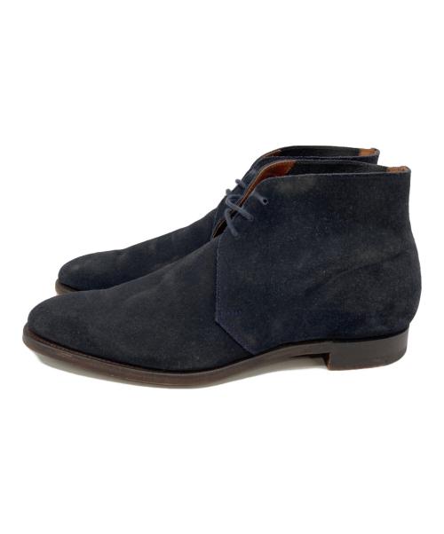 Crockett & Jones（クロケット＆ジョーンズ）Crockett & Jones (クロケット＆ジョーンズ) TOMORROW LAND (トゥモローランド) CHUKKA スウェードチャッカブーツ ネイビー サイズ:6の古着・服飾アイテム