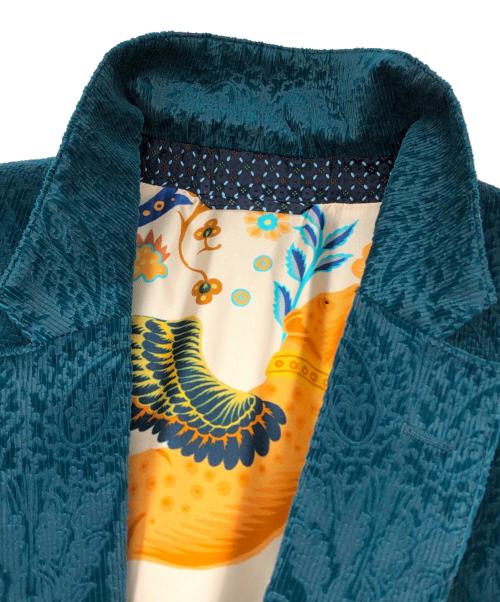 ETRO（エトロ）ETRO (エトロ) ペイズリージャガード2Bジャケット ブルー サイズ:50の古着・服飾アイテム