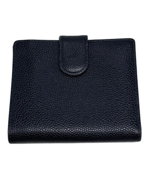 CHANEL（シャネル）CHANEL (シャネル) ココマーク キャビアスキンWホック財布 ブラック サイズ:下記参照の古着・服飾アイテム