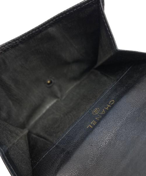 CHANEL（シャネル）CHANEL (シャネル) ココマーク キャビアスキンWホック財布 ブラック サイズ:下記参照の古着・服飾アイテム