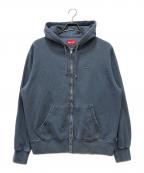 SUPREMEシュプリーム）の古着「Overdyed Small Box Zip Up Hooded Sweatshirt」｜ネイビー