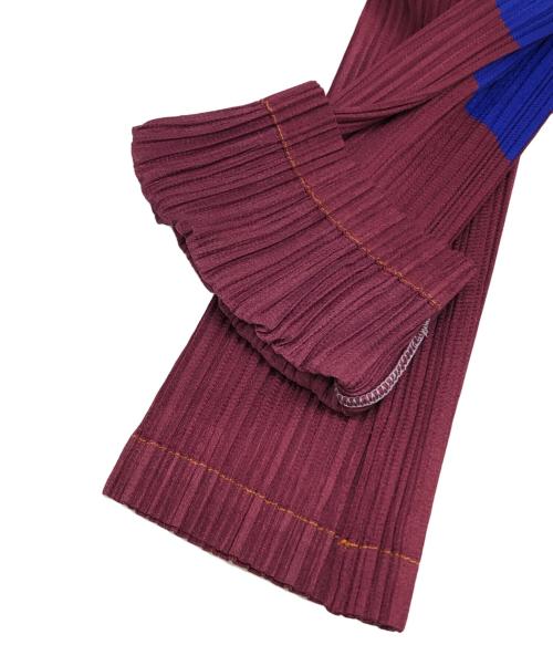 PLEATS PLEASE（プリーツプリーズ）PLEATS PLEASE (プリーツプリーズ) プリーツジップパーカー イエロー×グリーン サイズ:3の古着・服飾アイテム