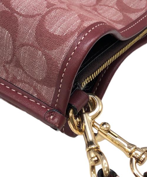 COACH（コーチ）COACH (コーチ) モリー バケット バッグ・シグネチャー シャンブレー バーガンディー サイズ:下記参照の古着・服飾アイテム