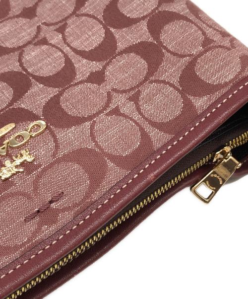 COACH（コーチ）COACH (コーチ) モリー バケット バッグ・シグネチャー シャンブレー バーガンディー サイズ:下記参照の古着・服飾アイテム