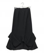 ENFOLDエンフォルド）の古着「ACK DRAPE-HEME SKIRT」｜ブラック