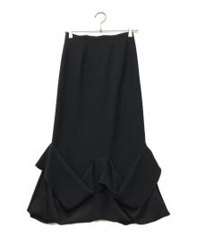 ENFOLD（エンフォルド）の古着「ACK DRAPE-HEME SKIRT」｜ブラック
