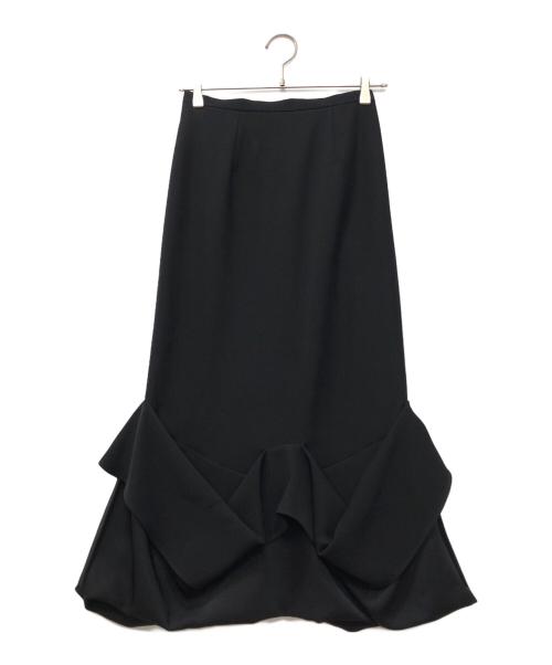 ENFOLD（エンフォルド）ENFOLD (エンフォルド) ACK DRAPE-HEME SKIRT ブラック サイズ:36の古着・服飾アイテム
