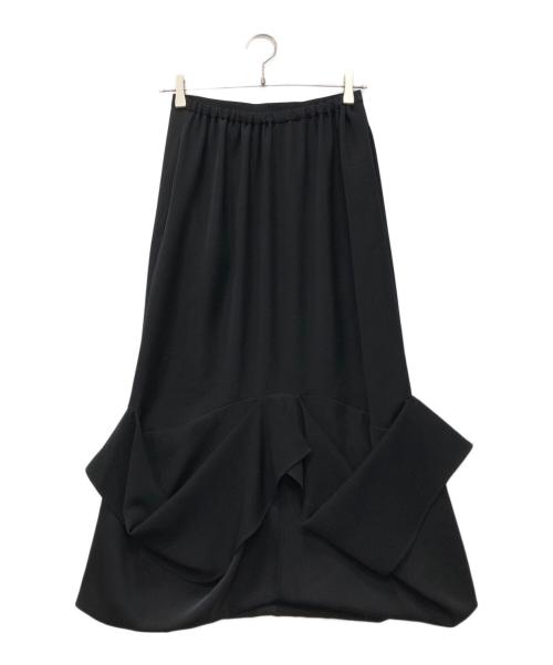 ENFOLD（エンフォルド）ENFOLD (エンフォルド) ACK DRAPE-HEME SKIRT ブラック サイズ:36の古着・服飾アイテム