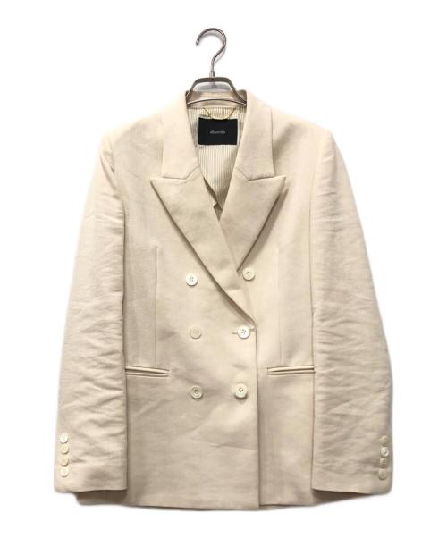 allureville（アルアバイル）allureville (アルアバイル) マットクロスダブルブレストジャケット ベージュ サイズ:1の古着・服飾アイテム