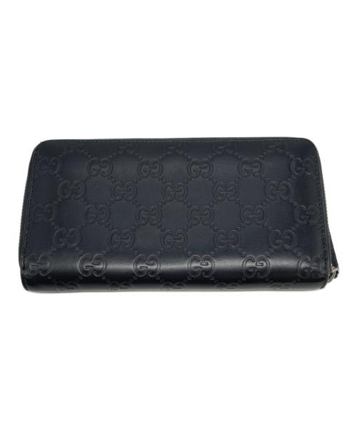 GUCCI（グッチ）GUCCI (グッチ) グッチシマ ジップアラウンドウォレット ブラック サイズ:下記参照の古着・服飾アイテム