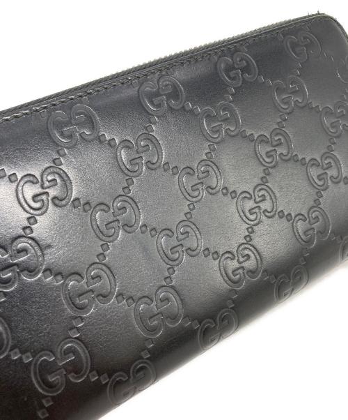GUCCI（グッチ）GUCCI (グッチ) グッチシマ ジップアラウンドウォレット ブラック サイズ:下記参照の古着・服飾アイテム