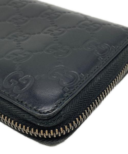 GUCCI（グッチ）GUCCI (グッチ) グッチシマ ジップアラウンドウォレット ブラック サイズ:下記参照の古着・服飾アイテム