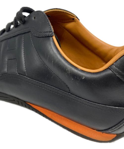 HERMES（エルメス）HERMES (エルメス) Hロゴレザークイックスニーカー ブラック サイズ:42 1/2の古着・服飾アイテム