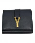Saint Laurent Parisサンローランパリ）の古着「Y金具3つ折り財布」｜ブラック