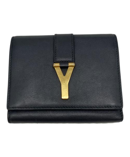 Saint Laurent Paris（サンローランパリ）Saint Laurent Paris (サンローランパリ) Y金具3つ折り財布 ブラック サイズ:下記参照の古着・服飾アイテム