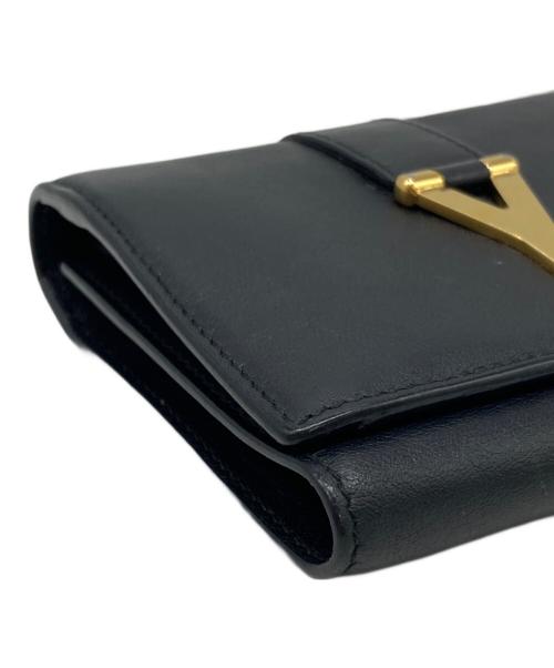 Saint Laurent Paris（サンローランパリ）Saint Laurent Paris (サンローランパリ) Y金具3つ折り財布 ブラック サイズ:下記参照の古着・服飾アイテム