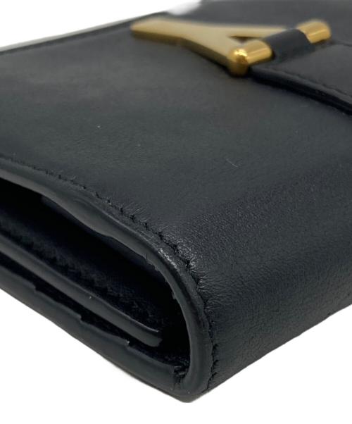Saint Laurent Paris（サンローランパリ）Saint Laurent Paris (サンローランパリ) Y金具3つ折り財布 ブラック サイズ:下記参照の古着・服飾アイテム