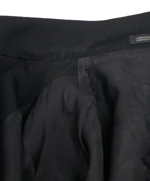 yohji yamamoto+noir（ヨウジヤマモトプリュスノアール）yohji yamamoto+Noir (ヨウジヤマモトプリュスノアール) アシンメトリー2Bドジャケット ブラック サイズ:1の古着・服飾アイテム