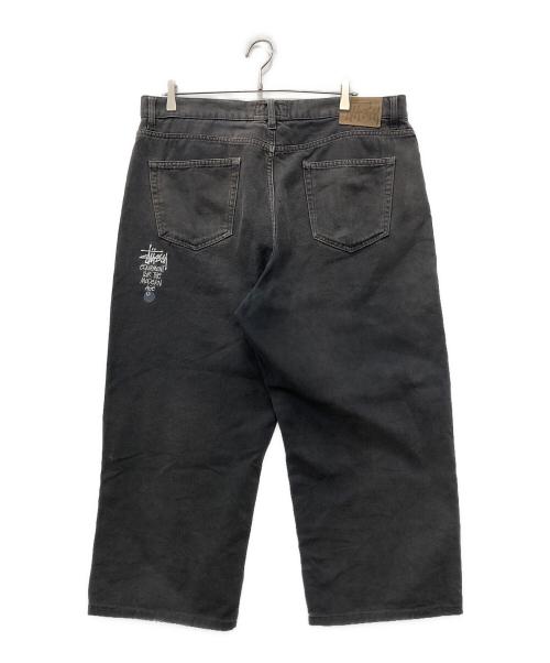 stussy（ステューシー）stussy (ステューシー) Washed Canvas Big Ol Jeans ブラック サイズ:34の古着・服飾アイテム