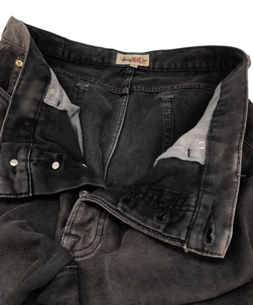 stussy（ステューシー）stussy (ステューシー) Washed Canvas Big Ol Jeans ブラック サイズ:34の古着・服飾アイテム