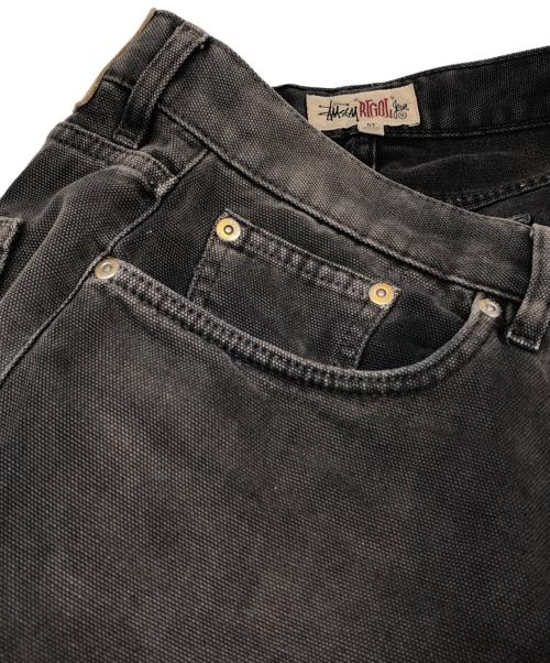 stussy（ステューシー）stussy (ステューシー) Washed Canvas Big Ol Jeans ブラック サイズ:34の古着・服飾アイテム