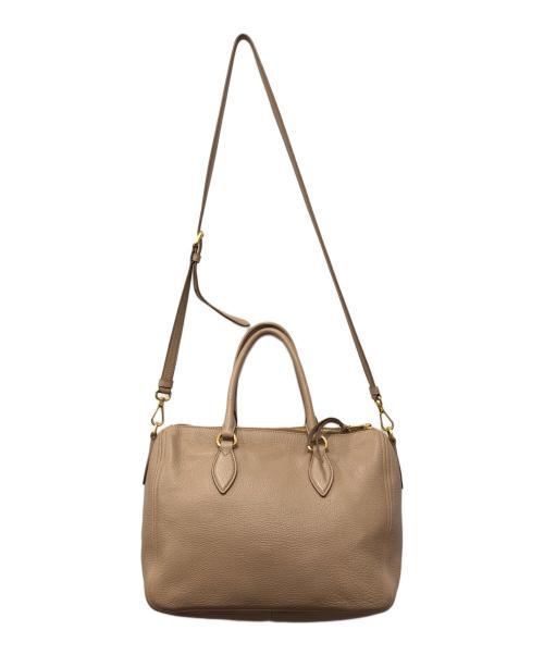 PRADA（プラダ）PRADA (プラダ) VITELLO PHENIX 2WAYレザーハンドバッグ ベージュ サイズ:下記参照の古着・服飾アイテム