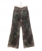DIESEL×THUG CLUBディーゼル×サグ クラブ）の古着「P-THUG-PANT ワイドデニムパンツ」｜グレー×グリーン
