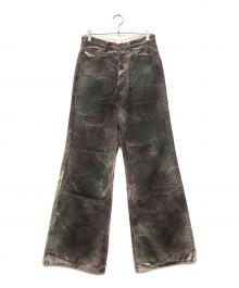 DIESEL×THUG CLUB（ディーゼル×サグ クラブ）の古着「P-THUG-PANT ワイドデニムパンツ」｜グレー×グリーン